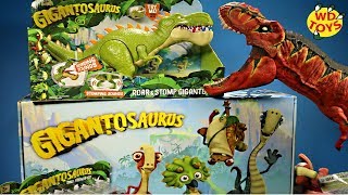 GIGANTOSAURUS VS TREX Huge Box New Dinosaur Adventure Toys Vs Jurassic World Dino Toys [upl. by Aneloj]