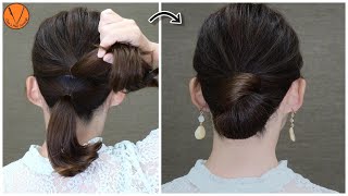 これだけ！？ビックリするくらい簡単しかも崩れにくい和風ヘアアレンジを自分で結う [upl. by Eedrahs600]