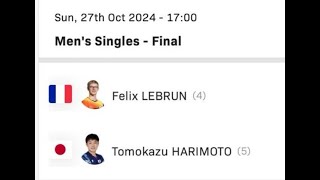 WTT Champions Montpellier 2024  Final  Felix LEBRUN vs Tomokazu HARIMOTO [upl. by Ecinrahs]