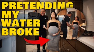 PRETENDING MY WATER BROKE BUT quotACTING CALMquot PRANK [upl. by Sella]