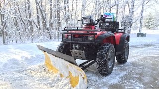 ATV Snow Plow Moose Plow and Honda 450 Foreman [upl. by Means]