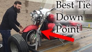 How to Tie down your Motorcycle the right Way Tank Straps [upl. by Lindemann466]