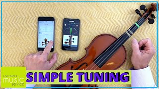 Simple Way to Tune a Violin Using the Simply Tuner App  Lancashire Music Service [upl. by Alleyn262]