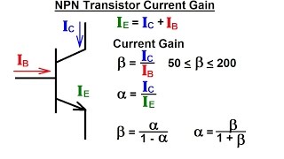 Electrical Engineering Ch 3 Circuit Analysis 29 of 37 NPN Transistor Current Gain [upl. by Naivaf]