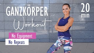 20 MIN GANZKÖRPER HIIT Workout ohne Geräte  No Repeats  Katja Seifried [upl. by Shu]