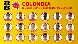 COLOMBIA Squad FIFA World Cup 2026 Qualifiers  November 2024  FootWorld [upl. by Archambault]