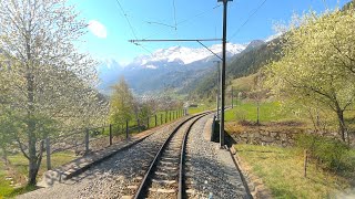 ★ 4K 🇨🇭St Moritz  🇮🇹Tirano early Spring cab ride Bernina Pass Switzerland 042020 [upl. by Nrek]