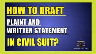 How to draft plaint and written statement in civil suit  drafting pleading [upl. by Belva]