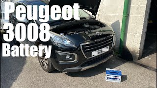 Peugeot 3008 Battery Replacement How To Change DIY [upl. by Sidhu613]