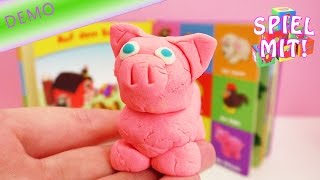 PlayDoh Rosa Schweinchen  Aus Knete niedliche Tiere formen  Demo [upl. by Egag]