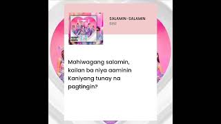 BINI Salamin Salamin Lyrics [upl. by Faydra271]