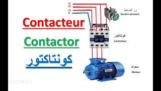 شرح مفصل للكونتاكتور طريقة عمله مكوناته وكيفية فحصه بالأفومتر  Contacteur  Contactor [upl. by Sutelc]