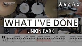 Lv05 What Ive Done  Linkin Park ★★☆☆☆ Pop Drum Cover Score Sheet Lessons Tutorial  DRUMMATE [upl. by Ecela]