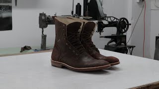 Shoe making tutorial  HANDMADE  handwelted boots [upl. by Natsud]