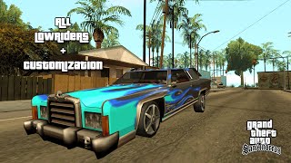 ALL Lowrider Cars and Full Customization in GTA San Andreas [upl. by Enilekcaj]