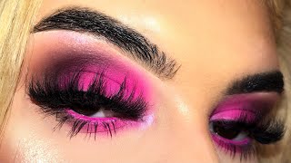 EASY NEON PINK EYESHADOW TUTORIAL  Tia Shea [upl. by Benis]