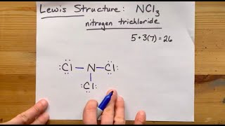 Lewis Structure of NCl3 Nitrogen Trichloride [upl. by Ynagoham]