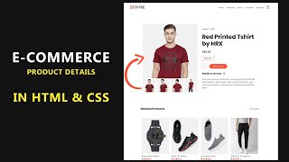 Part 3 Ecommerce Website Design In HTML amp CSS  Create eCommerce Site Product Details Page [upl. by Airegin]