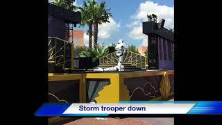 Star Wars Stormtrooper down epic fall during Disney show [upl. by Naujal]