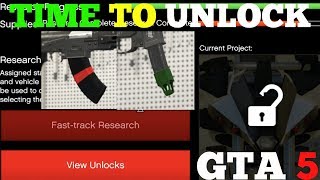 GTA 5 GUNRUNNING DLC RESEARCH TIME HOW LONG TO UNLOCK ITEMUPGRADE TIPS [upl. by Mosier]