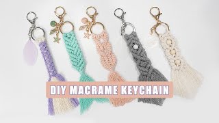 DIY MACRAME KEYCHAIN TUTORIAL  INTERMEDIATE MACRAME  HOW TO MAKE MACRAME [upl. by Bradeord]