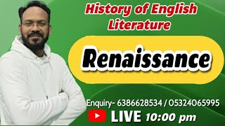 Renaissance  History of English Literature  ENGLISH DISCOVERY  By Bhupesh Sir [upl. by Aniloj137]