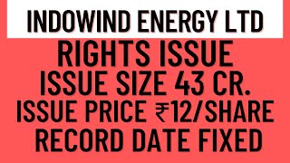 Indowind Energy Rights Issue  Indowind Energy Share Latest News  Rights Issue  Invest Mantra [upl. by Einal210]