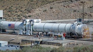 Smoke and Fire NASAs Space Launch System Rocket Booster Test [upl. by Acimehs]