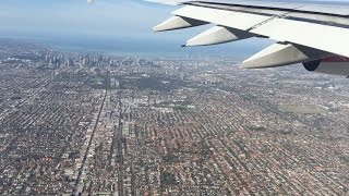 Flying  Landing Into Melbournes Tullamarine Airport From LAX Onboard A QANTAS A380 [upl. by Stanwood594]