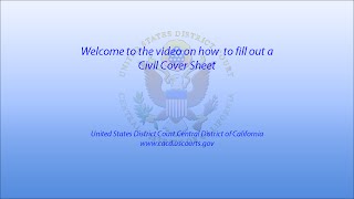 How to Fill out a Civil Cover Sheet [upl. by Dosh]