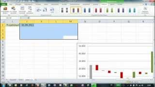 Excel  Wasserfalldiagramm 1 aus gestapeltem Säulendiagramm  ohne Negativbereich [upl. by Nyral]