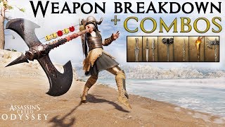 Assassin’s Creed Odyssey WEAPON BREAKDOWN  COMBOS Movesets  Canceling  Optimal Attacks [upl. by Shayne913]