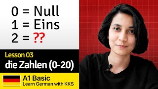 Basic Lesson 03 die Zahlen  Numbers from 1 to 20 in German Learn German with KKS [upl. by Rj]