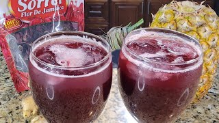 Jamaican sorrel drink with pineapple and fever grass [upl. by Beffrey]