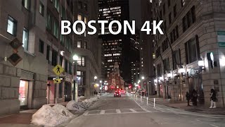 Boston 4K  Night Drive  USA [upl. by Cynthy814]