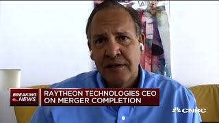 Raytheon Technologies CEO on RaytheonUTC merger coronavirus and more [upl. by Dnalevets]