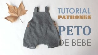 DIY Patrones Peto de Bebé tutorial paso a paso [upl. by Rorrys481]