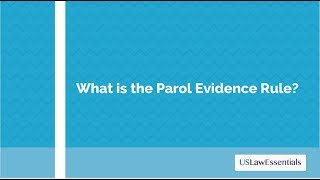 What is the parol evidence rule [upl. by Esoranna160]