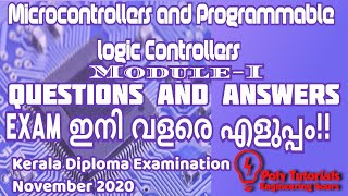 Microcontrollers and Programmable logic ControllersModule 1Exam Oriented ClassNovember 2020 [upl. by Miquela]