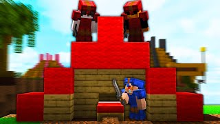 Bedwars Pro VS 2 Noobs Minecraft Manhunt [upl. by Nyrehtac]