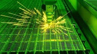 Laser Cutting Sheet of Perforated Steel [upl. by Alegnat]