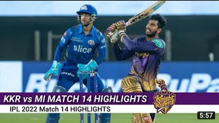 IPL 2022  MI VS KKR  MATCH 14  FULL MATCH HIGHLIGHTS [upl. by Refinneg648]