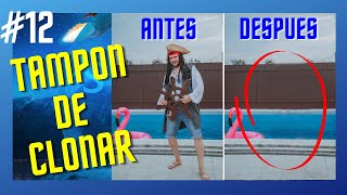 🔥Como usar la Herramienta 📥TAMPON DE CLONAR 🚷ELIMINAR Objetos o Personas de una foto con Photoshop [upl. by Onitnatsnoc]