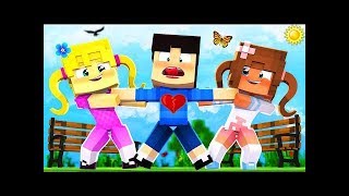 Mango Tango Minecraft Kindergarten  2 CRAZY GIRLS FIGHT FOR MY LOVE [upl. by Llerdnod]