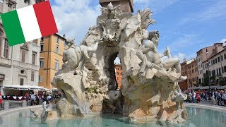 PIAZZA NAVONA With Berninis Fountain of the Four RiversRome [upl. by Timotheus834]