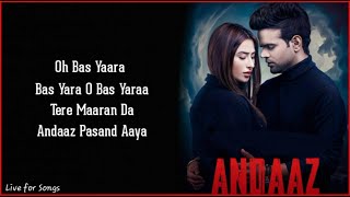 Andaaz Lyrics  Miel ft Mahira Sharma  Raj Fatehpur  Gaurav Dev Kartik Dev  New Song Andaaz [upl. by Pruchno]