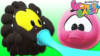 Balloon Blowing Fun  Wonderballs Squishy Balls  Funny Cartoons for Kids [upl. by Chader]