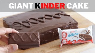 Giant Kinder Cake Recipe  Kinder Delice Cake [upl. by Einnep]