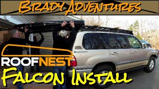 Roofnest Falcon Instal on a Front Runner Slimline 2 Roof Rack Mounts  Land Cruiser Roof Top Tent [upl. by Airotkiv822]