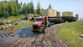 Gerlinger G800T  Transporting a new Trailer mod  Snowrunner [upl. by Ring]